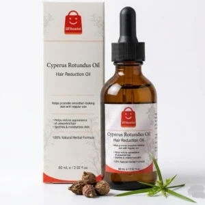 2Pcs Cyperus Rotundus Oil 60Ml Natural Cattail Oil,Moisturizing and Soothing,Convenient for Hair Removal and Reducing Body Hair Growth,Suitable for All Skin Types