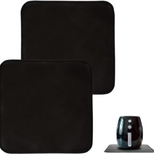 Air Fryer Benchtop Protector Mats 2-Pack with Heat-Resistant Non-Slip Design, Reusable Oil-Resistant Surface, Thermal Protection for Kitchen Appliances – Black
