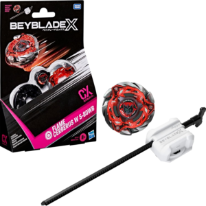 X Flame Cerberus W 5-80WB CX Starter Pack Set, Takara Tomy Stamina Type Top