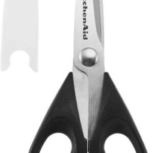 All Purpose Kitchen Shears with Protective Sheath Durable Stainless Steel Scissors, Dishwasher Safe, Soft Grip Comfort Handle, 8.72 Inch, Black