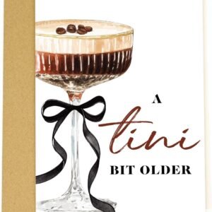 Espresso Martini Birthday Card-Funny Coffee & Cocktail Greeting Card