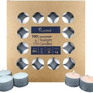 100X Tealight Candles 8 Hours Burning Time,White