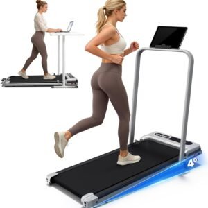 Walking Pad with Handle and 8% Incline, under Desk Treadmill, 2.5HP Treadmills