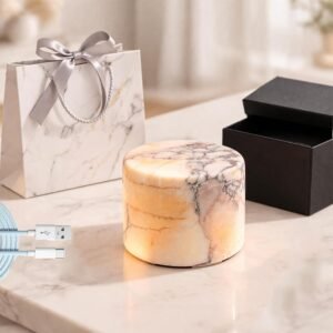 Natural Marble Touch Lamp, Stone Color Change Tap Night Light