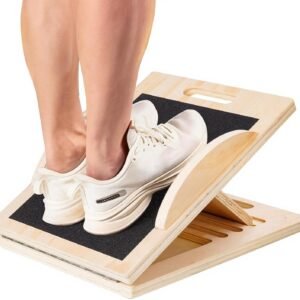 Slant Board for Calf Stretching, Adjustable Wooden Incline Wedge Stretcher with Removable Side Boards, Portable Balance Block for Leg, Heel, Ankle & Recovery, Capacity 500 LBS