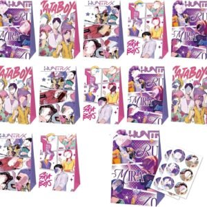 KPOP Themed Party Bags - 12 Pack Goody Bags with 12 Sealing Stickers, Birthday Party Favors Supplies, Candy Bags for Girls, Boys, Kids Game Party