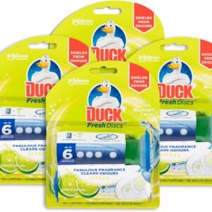 Fresh Discs Toilet Bowl Cleaner, Citrus Scent, Reusable Dispenser and 1 X Gel Refill with 6 Toilet Discs, 36Ml Tube (Pack of 4)