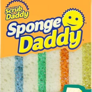 Sponge Daddy - Multipurpose Cleaning Scrubber and Sponge - One Side for Scrubbing, the Other for Mopping up - Scratch Free, Odour Resistant - 4 Sponge Daddy Sponges