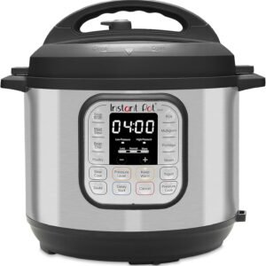 Duo 7-In-1 Multicooker, 5.7L - Pressure Cooker, Slow Cooker, Rice Cooker, Sauté Pan, Yogurt Maker, Steamer and Food Warmer, Brushed Stainless Steel,Black/ Grey