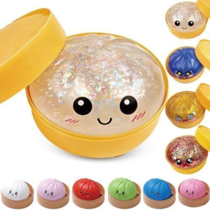 Dumpling Squishies, Mystery Glitter Dumpling Squishies Box, Colorful Dumplings